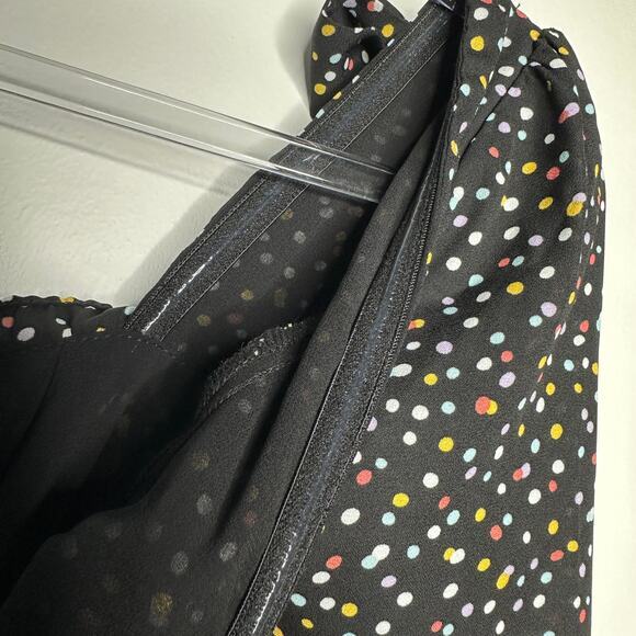 Lucy & Dity Urban Outfitters Womens Polka Dot Mini Dress Size S Black Multi NWOT - Picture 3 of 10